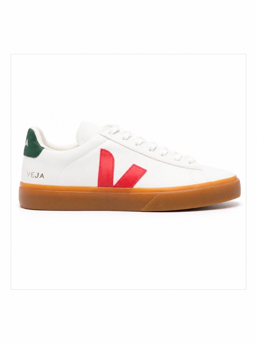 Veja Campo ChromeFree Leather Sneaker,Red V and Green Heel Tab
New without box